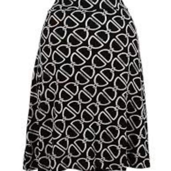 WHITE HOUSE BLACK MARKET Chain Black White A Line Career Business Skirt Medium - Picture 10 of 14